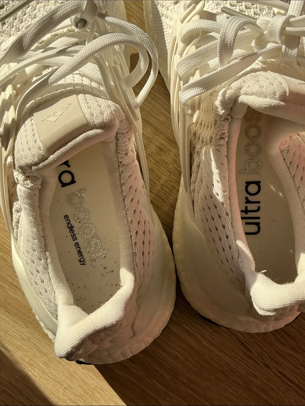 adidas White Ultra Boost Knit Sneakers